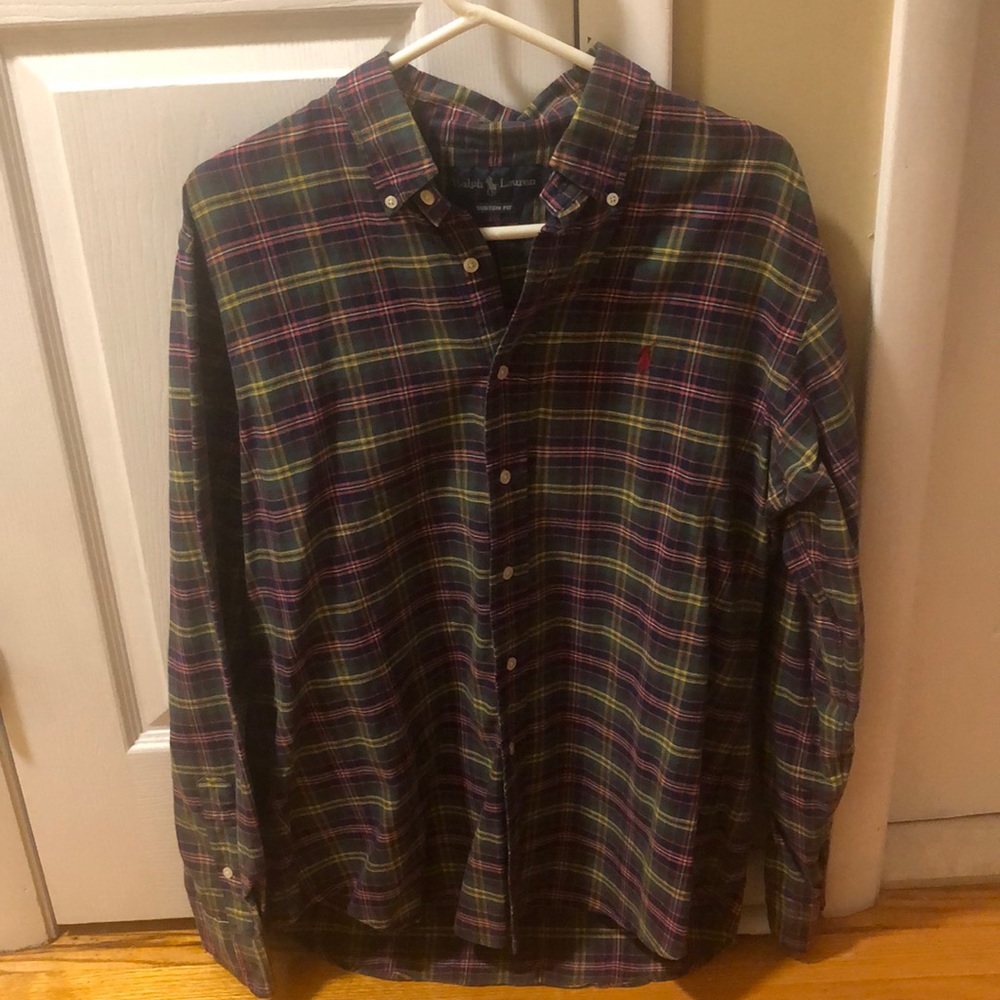 Polo Men’s Dress Shirt (L) Flannel Material
